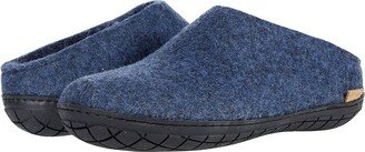 Glerups Wool Slip-On Rubber Outsole (Denim/Black Rubber) Shoes