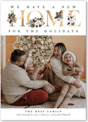 Moving Announcements: Holly Home Moving Announcement, White, 5X7, Luxe Double-Thick Cardstock, Square