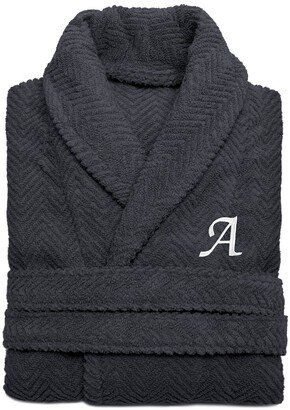 Unisex Herringbone Weave Bathrobe (Monogram, A-Z)-AP