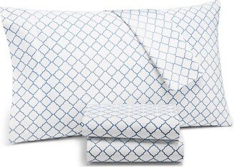 Damask Designs Printed 550 Thread Count Printed Cotton 3-Pc. Sheet Set, Twin, Created for Macy's