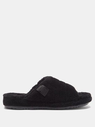 Fluff Wool-blend And Shearling Slides