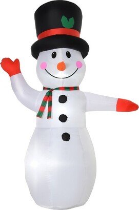 HOMCOM 8ft Christmas Inflatable Snowman, Outdoor Blow-Up Yard Decoration with LED Lights Display