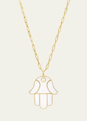 Audrey C. Jewels Hamsa Enamel Pendant Necklace