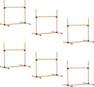 Outdoor Dog Playset with 6 High Jump Hurdles, Carry Bag, and Whistle