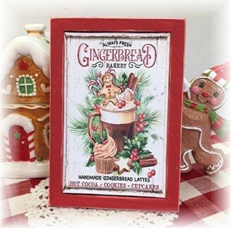 Always Fresh Gingerbread Bakery Framed Wood Sign For Christmas Tiered Trays