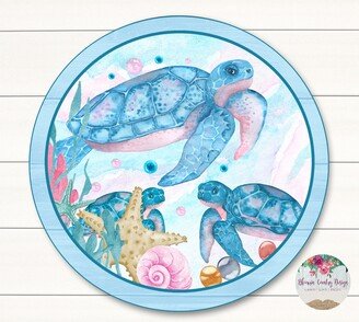 Sea Turtle Summer Sign - Door Hanger Craft Supplies Wreath Center Embellishment Decor