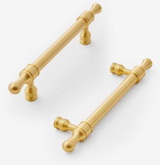 Solid Brass T Bar Handles Drawer Pulls Gold Cabinet Knobs Dresser Heavy Duty Wardrobe