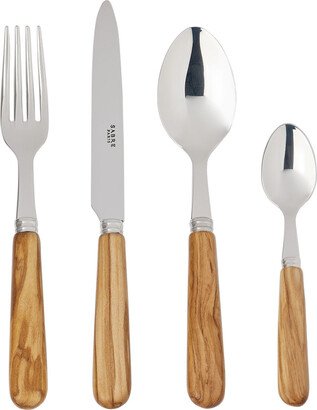 Brown Olive Wood Lavandou Flatware Set, 24 pcs