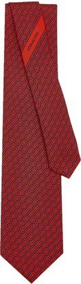 Woven-print silk tie