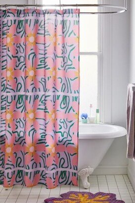 DorcasCreates For Deny Psychedelic Daisies Shower Curtain