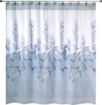 Caicos Sea Turtles Printed Shower Curtain, 72 x 72