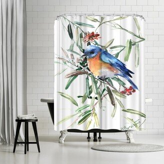 71 x 74 Shower Curtain, Blue Bird 2 by Suren Nersisyan