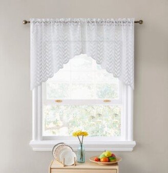 Herringbone Semi Sheer Voile Kitchen Cafe Curtain Panels Rod Pocket Tiers Swags Valances For Small Windows Bathroom