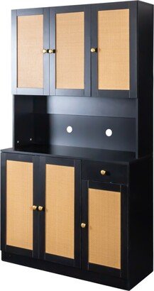 Tall Wardrobe Kitchen Cabinet with 6-Doors-AB