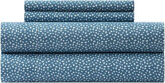 Reuben Blue & White Spot Microfiber Sheet Set - King Size