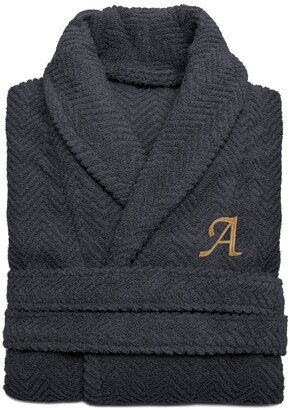 Unisex Herringbone Weave Bathrobe (Monogram, A-Z)-AU