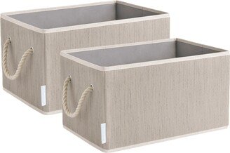 WeThinkStorage 20 Litre Collapsible Fabric Storage Bins with Cotton Rope Handles, Set of 2