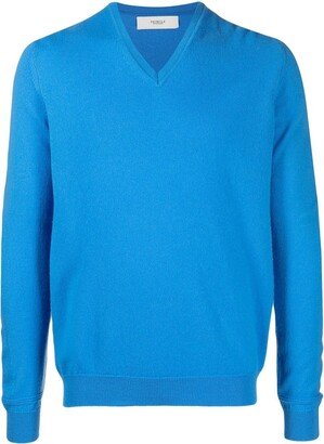 V-neck cashmere jumper-BL