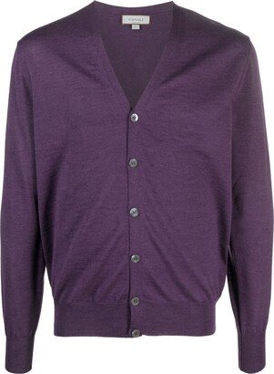 V-neck merino-wool cardigan-AH