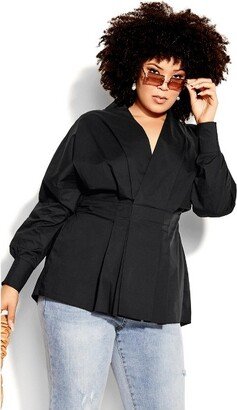 | Women's Plus Size Sophisticated Shirt - Black - 22W