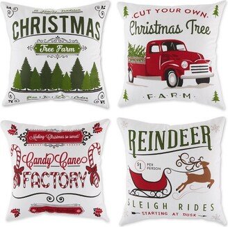 4pk 18x18 Christmas Printed Square Throw Pillow Covers