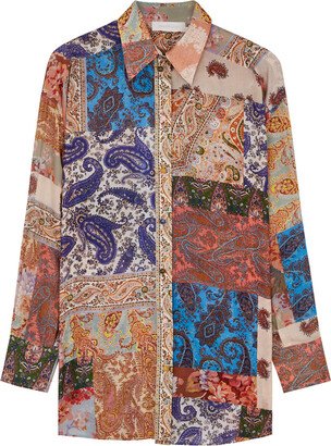 Devi Printed Silk-chiffon Shirt