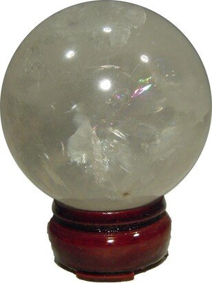 Clear Quartz 64mm Sphere With Stand Lapidary Stone Healing Orb 4081E