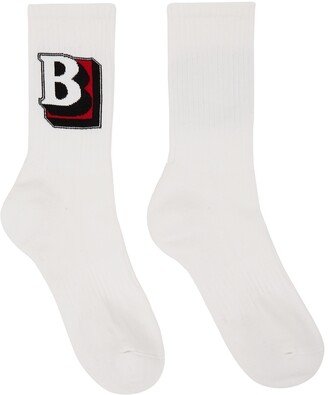 White 'B' Logo Sports Socks