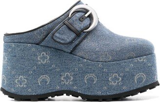 Regenerated denim monogram clogs