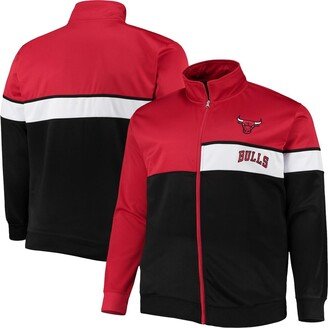 Men's Red, Black Chicago Bulls Big and Tall Pieced Body Full-Zip Track Jacket - Red, Black