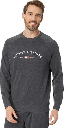 Brushed Back Fleece Long Sleeve Crew Neck (Carbon Heather) Men's Pajama