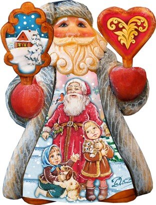 G.DeBrekht Mini Tale Scenic Santa with Pets Figurine