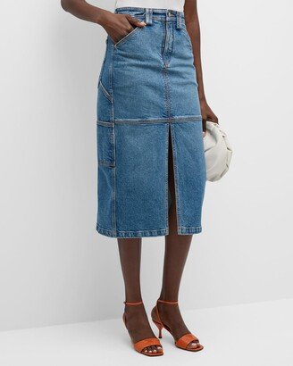 Alden Split Denim Midi Skirt