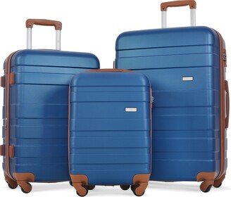 EDWINRAY 3 Pcs Luggage Sets Expandable Luggage ABS Hardshell Suitcase 20