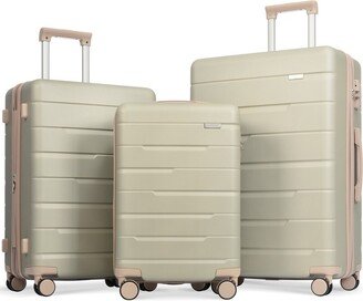 IGEMAN 3-Piece Luggage Sets Hard Case with Spinner Wheels, Suitcase Set