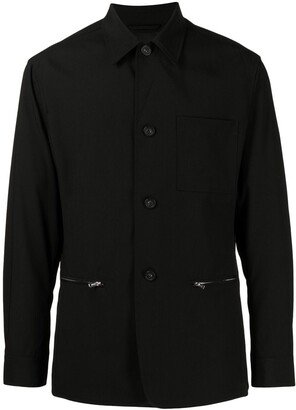 Single-Breasted Wool-Blend Jacket