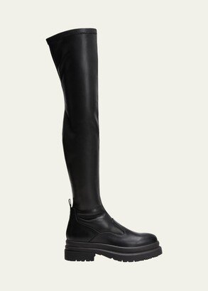 Leather Over-The-Knee Legging Boots