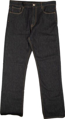 Navy Cotton Casual Straight Fit Denim Jeans