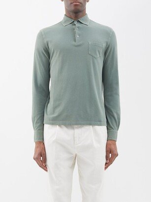 Thom Sweeney Long-sleeved Cotton-piqué Polo Shirt