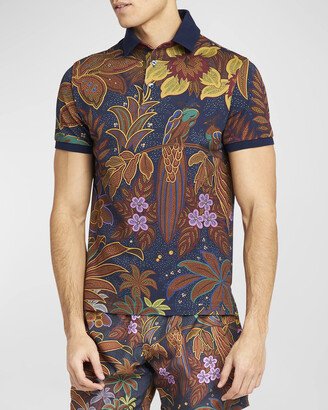Men's Jungle-Print Polo Shirt