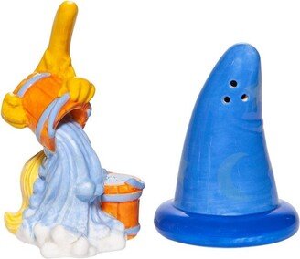 Enesco Fantasia Sorcerer Hat and Broom Salt and Pepper Shaker Set