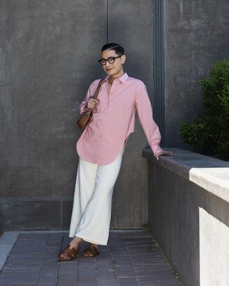 All Gender Zephyr Pink Asymmetric Wavy Hem Shirt by @arvinolano