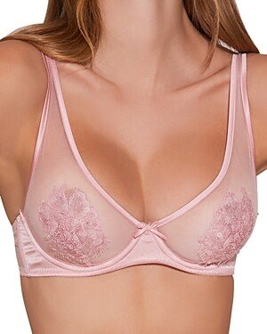 Beaded Applique Underwire Bra