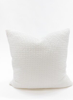 Anaya Home White 20x20 Down Alternative Cotton Waffle Weave Pillow