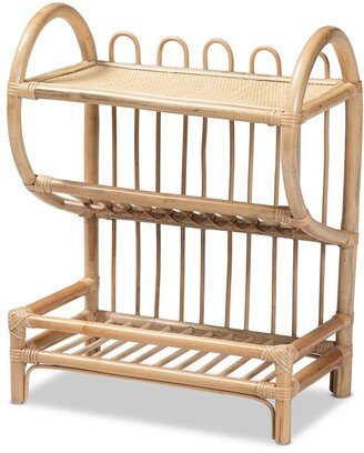 Liora Rattan 2-Tier Display Shelf