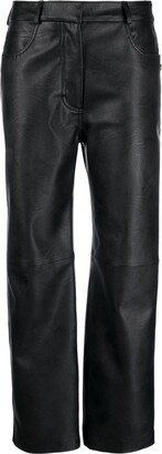 Faux-Leather Straight-Leg Trousers-AB