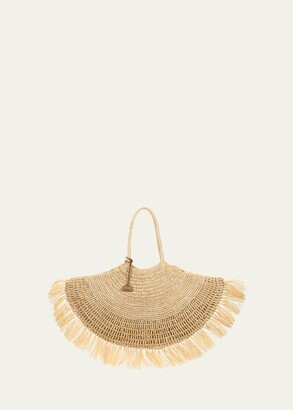 Lucia Fringe Straw Tote Bag