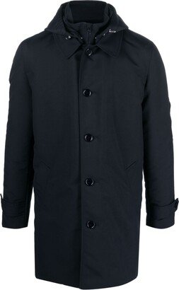 FURSAC Detachable-Hood Single-Breasted Coat