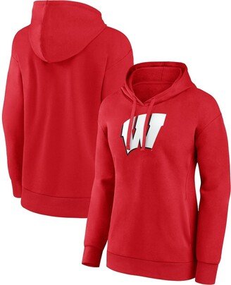 Women's Branded Red Wisconsin Badgers Evergreen Pullover Hoodie