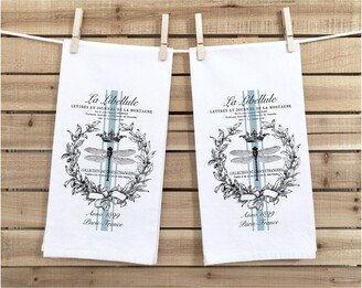 Tea Towels, Set Of 2, Blue Dragonfly, Kitchen, Bathroom, Great Gift Idea